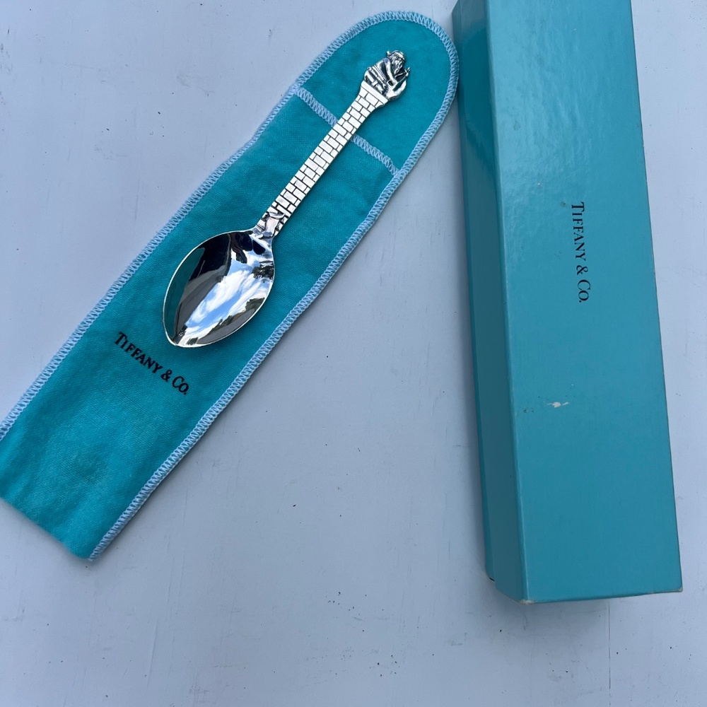 Tiffany and Co Sterling Silver Christmas Spoon - Santa Down the Chimney-